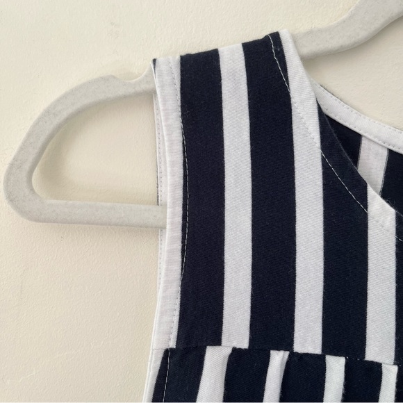 J.Crew Striped Tiered Relaxed Midi Cotton Tank Dress Navy Blue White - Picture 5 of 9